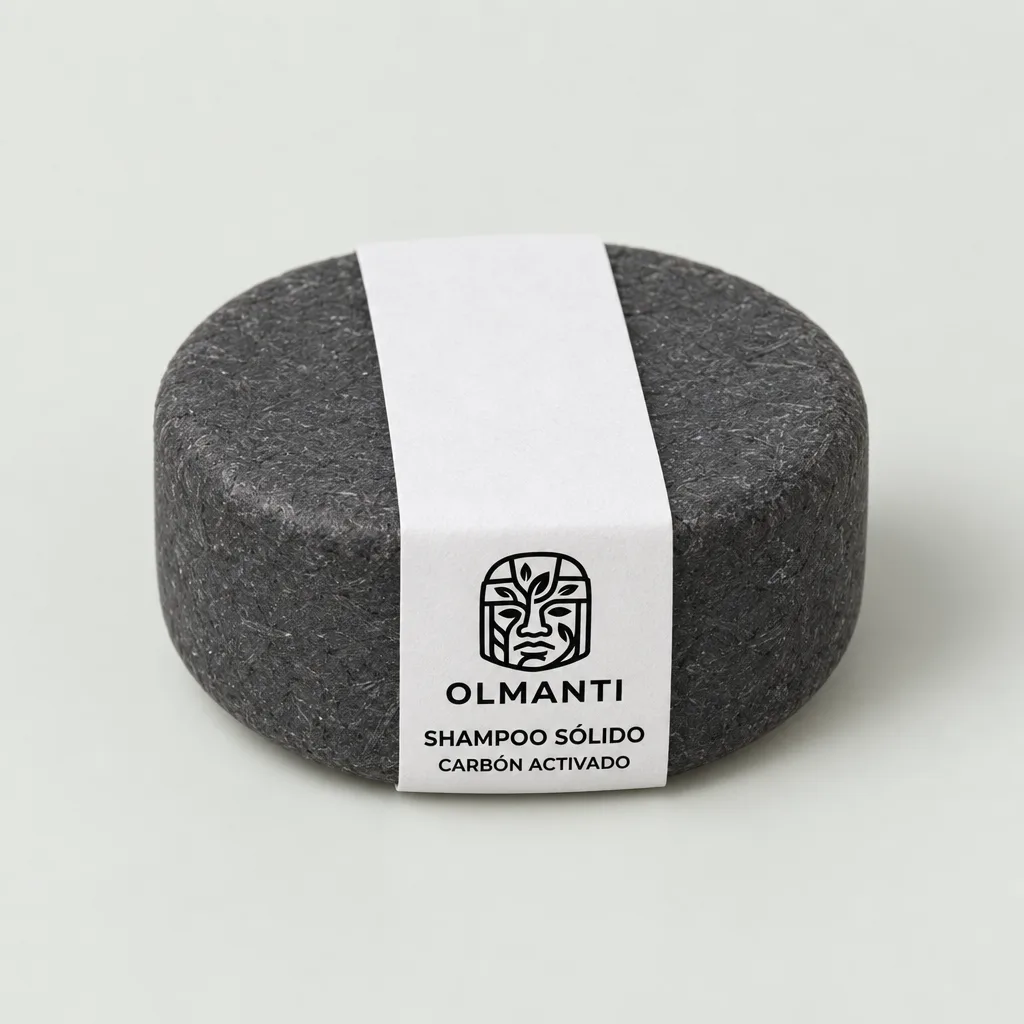 Shampoo sólido, tipo Carbón activado